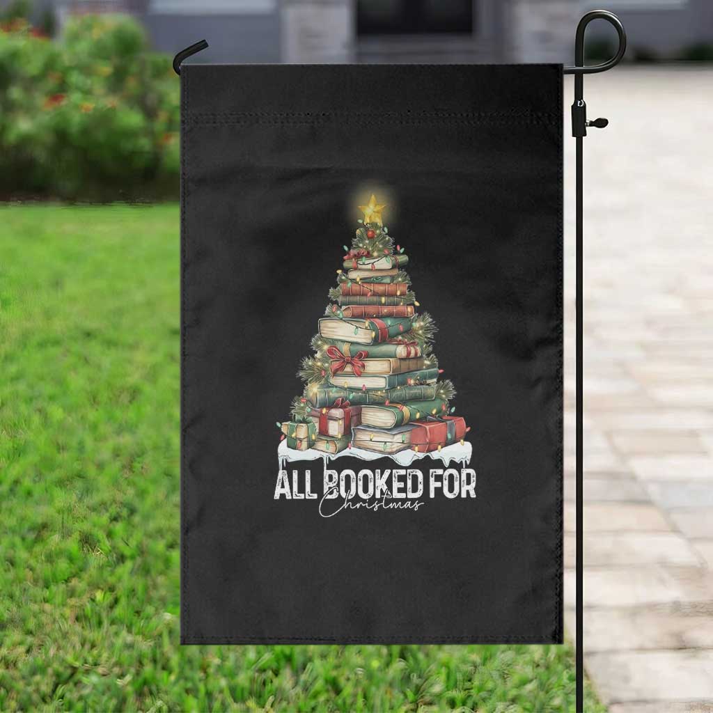 All Booked For Christmas Garden Flag Xmas Tree Lights Book Lover TS11 Print Your Wear