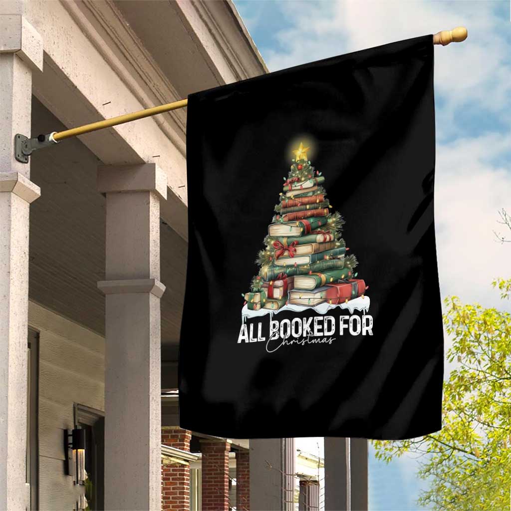 All Booked For Christmas Garden Flag Xmas Tree Lights Book Lover TS11 Print Your Wear