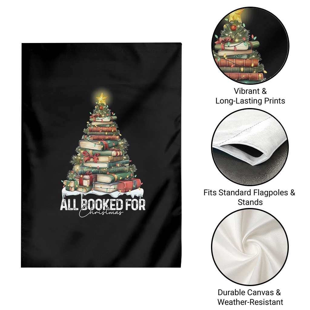All Booked For Christmas Garden Flag Xmas Tree Lights Book Lover TS11 Print Your Wear
