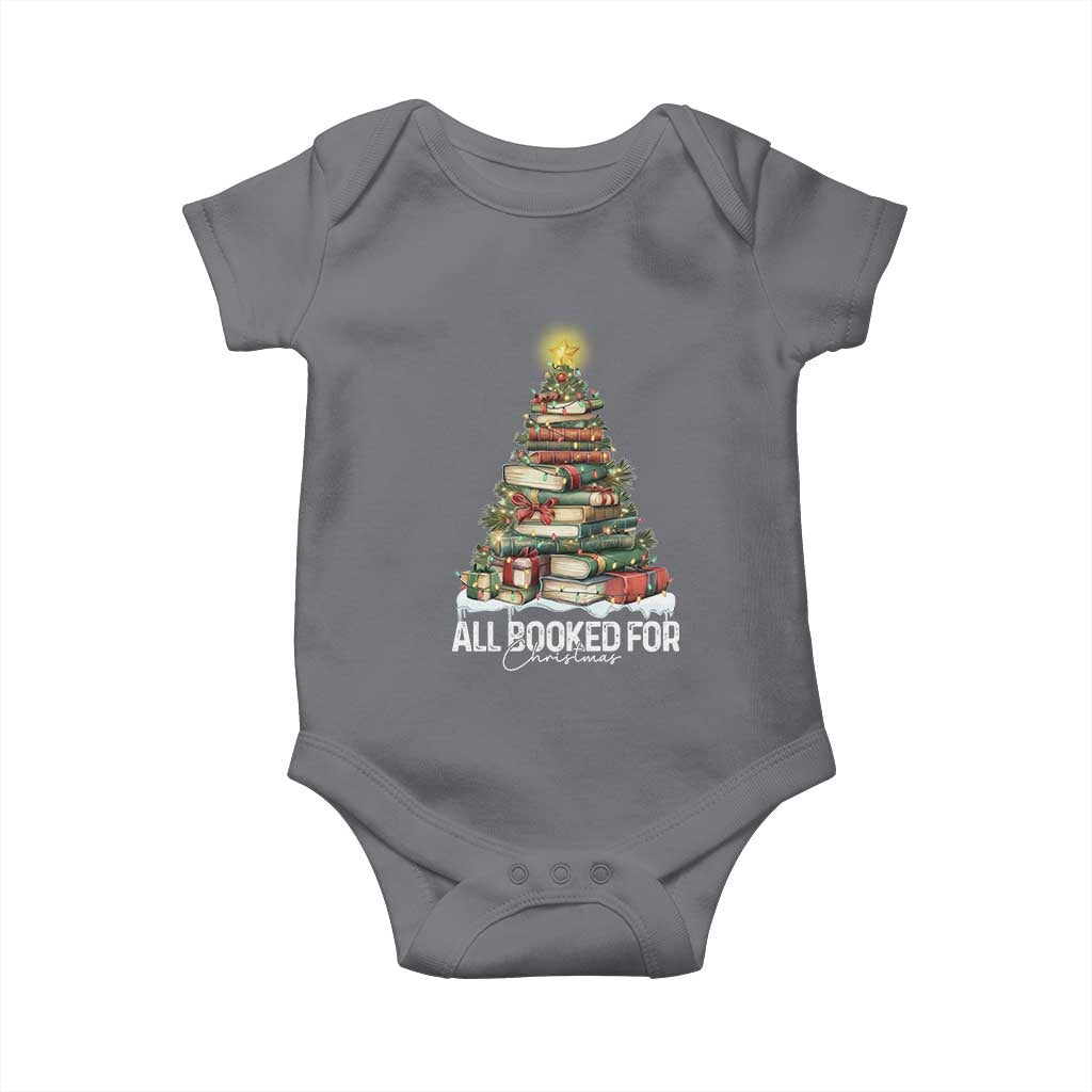 All Booked For Christmas Baby Onesie Xmas Tree Lights Book Lover TS11 Charcoal Print Your Wear