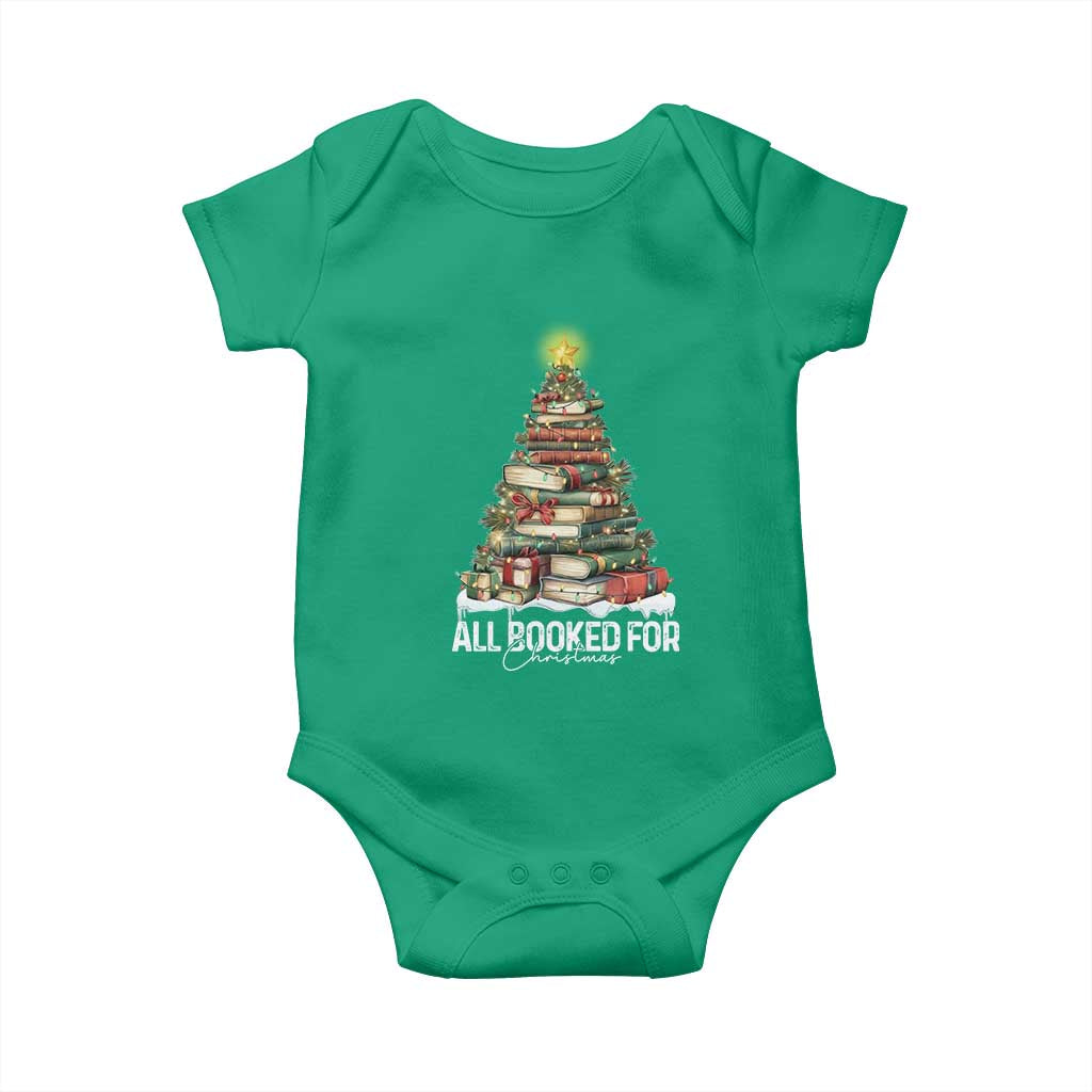 All Booked For Christmas Baby Onesie Xmas Tree Lights Book Lover TS11 Irish Green Print Your Wear