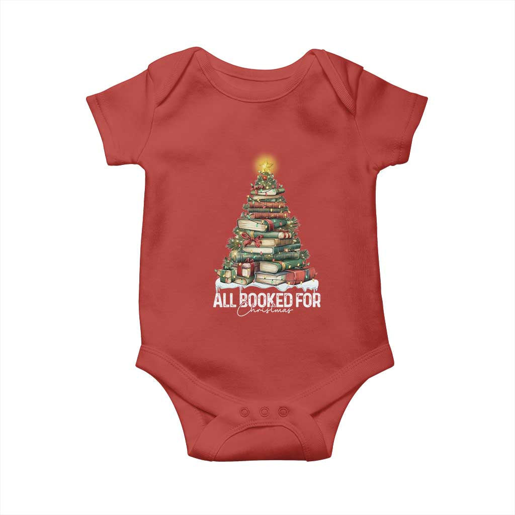 All Booked For Christmas Baby Onesie Xmas Tree Lights Book Lover TS11 Red Print Your Wear