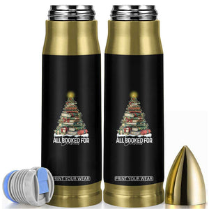 All Booked For Christmas Bullet Tumbler Xmas Tree Lights Book Lover TS11 Black Print Your Wear