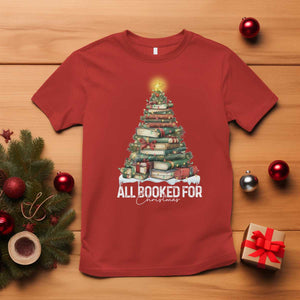 All Booked For Christmas T Shirt Xmas Tree Lights Book Lover TS11 Red Print Your Wear