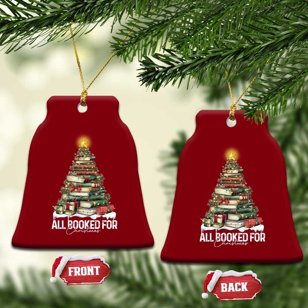 All Booked For Christmas Ceramic Ornament Xmas Tree Lights Book Lover TS11 Print Your Wear