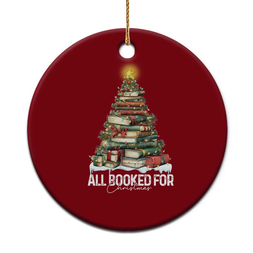 All Booked For Christmas Ceramic Ornament Xmas Tree Lights Book Lover TS11 1pc Red Print Your Wear