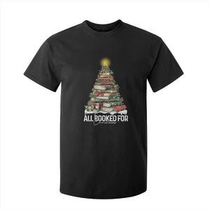 All Booked For Christmas T Shirt For Kid Xmas Tree Lights Book Lover TS11 Black Print Your Wear