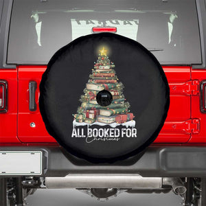 All Booked For Christmas Spare Tire Cover Xmas Tree Lights Book Lover TS11 Black Print Your Wear