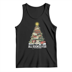 All Booked For Christmas Tank Top Xmas Tree Lights Book Lover TS11 Black Print Your Wear