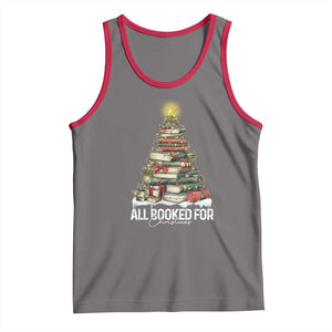 All Booked For Christmas Tank Top Xmas Tree Lights Book Lover TS11 Deep Heather Red Print Your Wear