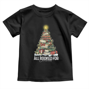 All Booked For Christmas Toddler T Shirt Xmas Tree Lights Book Lover TS11 Black Print Your Wear