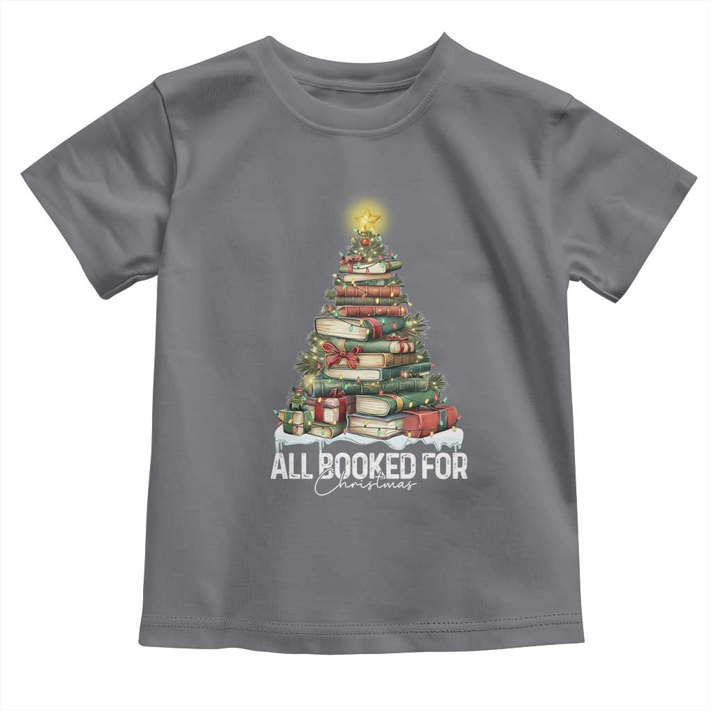 All Booked For Christmas Toddler T Shirt Xmas Tree Lights Book Lover TS11 Charcoal Print Your Wear