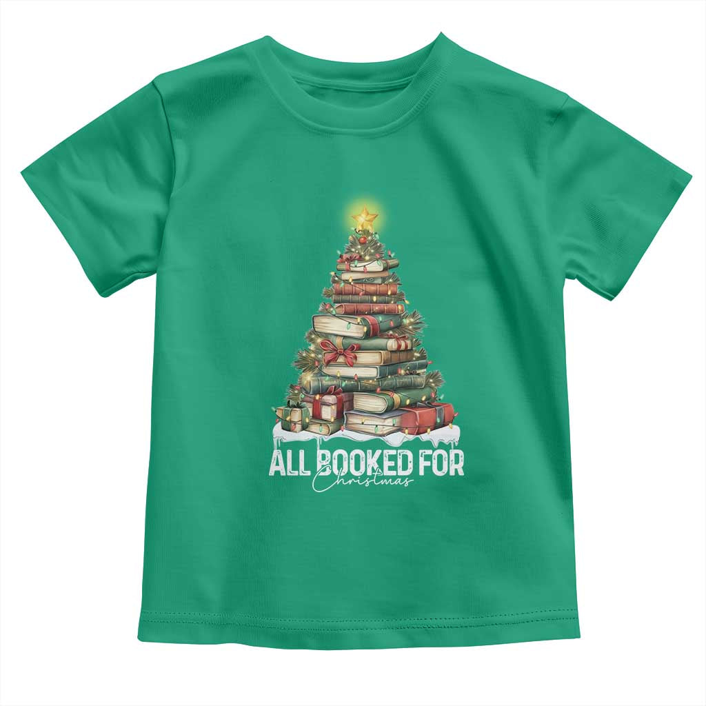 All Booked For Christmas Toddler T Shirt Xmas Tree Lights Book Lover TS11 Irish Green Print Your Wear