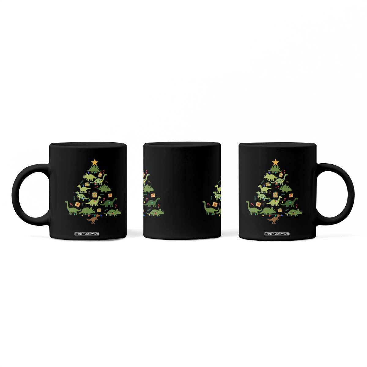 Funny Christmas Dinosaur Coffee Mug Dino Xmas Tree Rex Paleontologist TS11 Print Your Wear