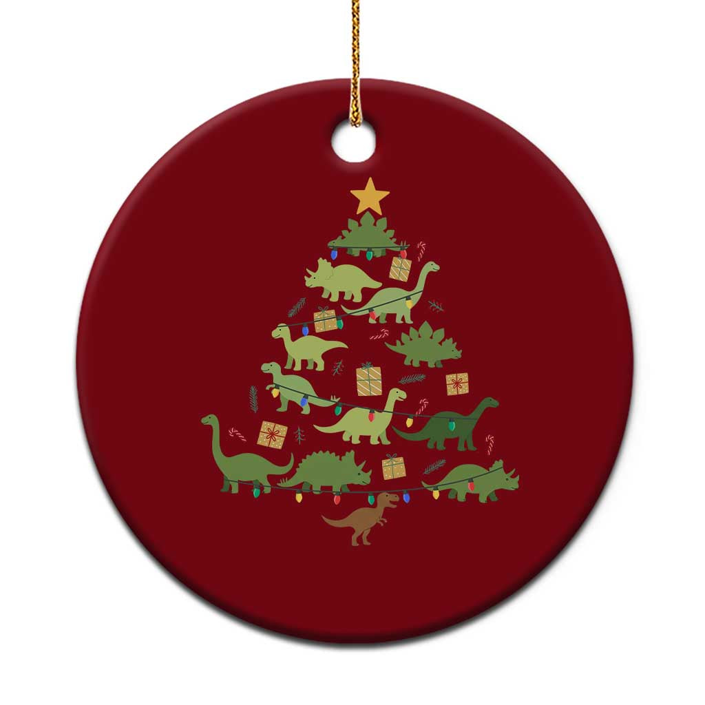 Funny Christmas Dinosaur Ceramic Ornament Dino Xmas Tree Rex Paleontologist TS11 1pc Red Print Your Wear