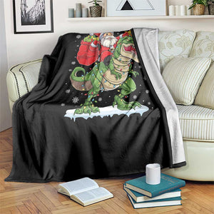 Funny Dinosaur Christmas Santa Claus Riding Dino Throw Blanket TS11 Print Your Wear