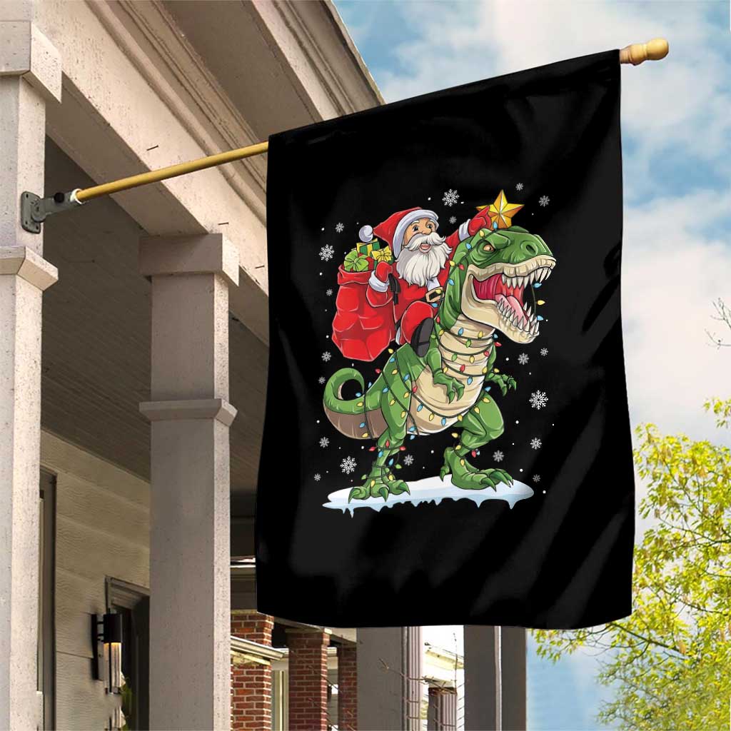 Funny Dinosaur Christmas Santa Claus Riding Dino Garden Flag TS11 Print Your Wear