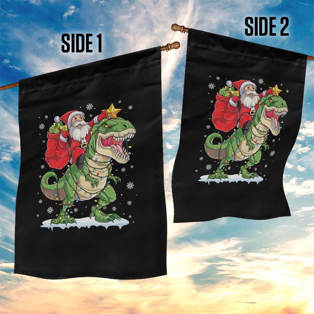 Funny Dinosaur Christmas Santa Claus Riding Dino Garden Flag TS11 Print Your Wear