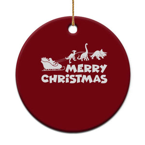 Funny Xmas Dinosaur Ceramic Ornament Merry Christmas Dino Santa's Sleigh TS11 1pc Red Print Your Wear