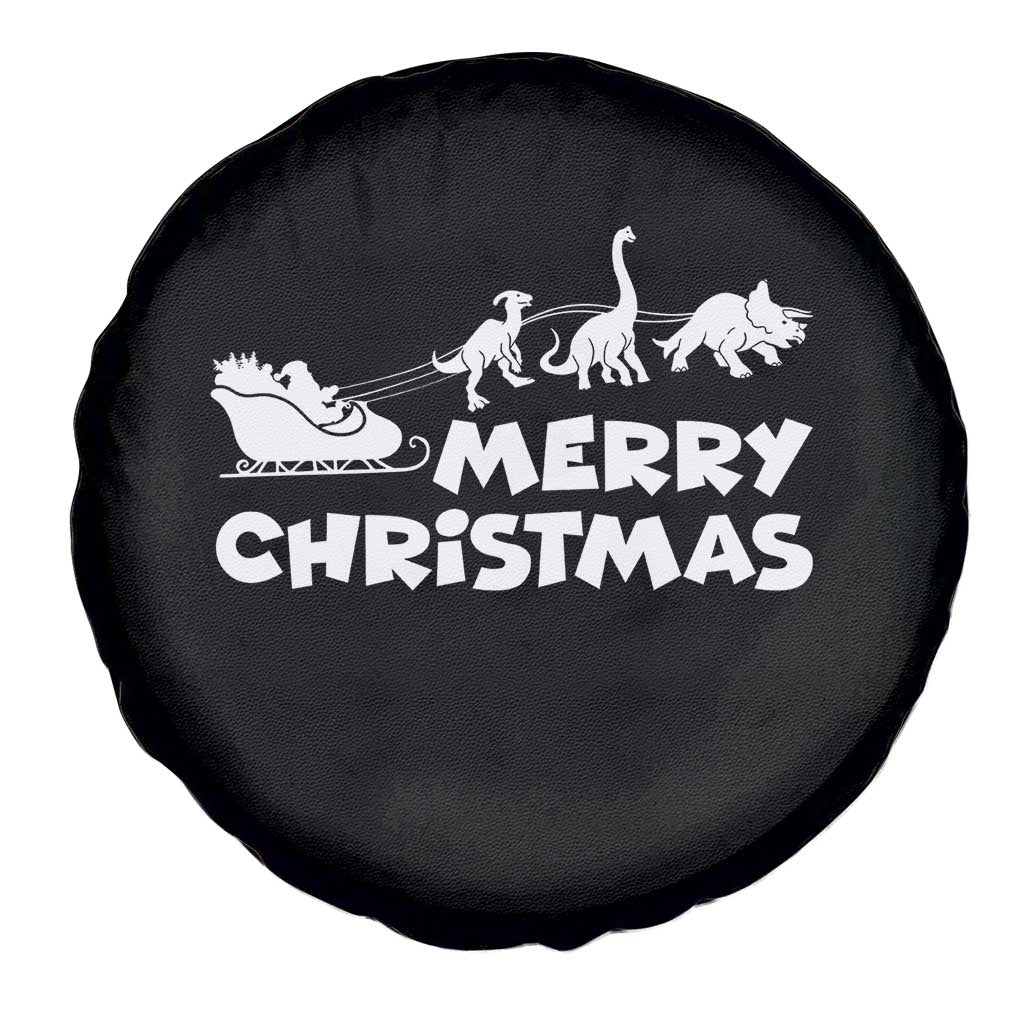 Funny Xmas Dinosaur Spare Tire Cover Merry Christmas Dino Santa's Sleigh TS11 Print Your Wear