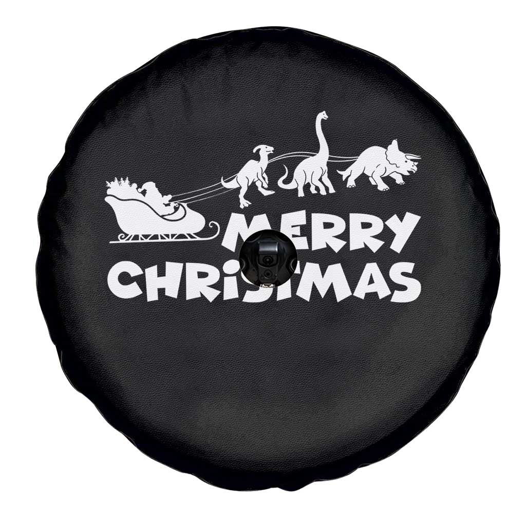 Funny Xmas Dinosaur Spare Tire Cover Merry Christmas Dino Santa's Sleigh TS11 Print Your Wear