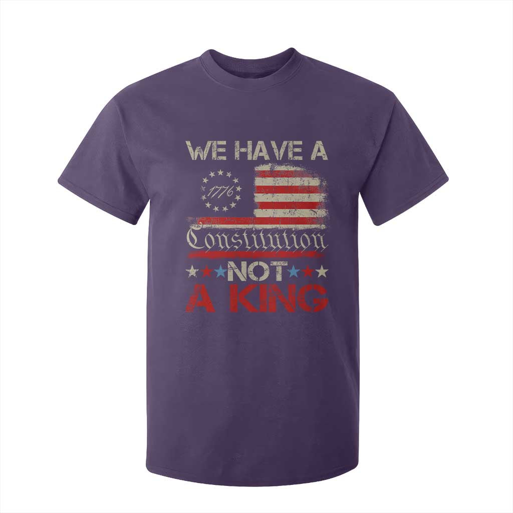 We Have A Constitution Not A King T Shirt For Kid No Kings in America Betsy Ross Flag TS11 Purple Print Your Wear
