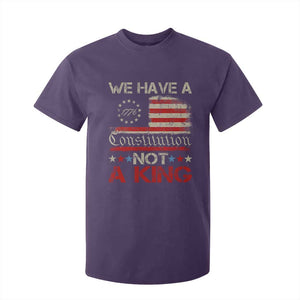 We Have A Constitution Not A King T Shirt For Kid No Kings in America Betsy Ross Flag TS11 Purple Print Your Wear