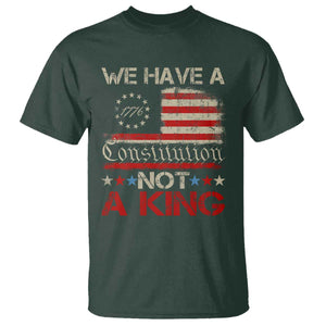 We Have A Constitution Not A King T Shirt No Kings in America Betsy Ross Flag TS11 Dark Forest Green Print Your Wear