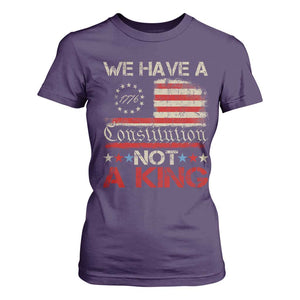 We Have A Constitution Not A King T Shirt For Women No Kings in America Betsy Ross Flag TS11 Purple Print Your Wear