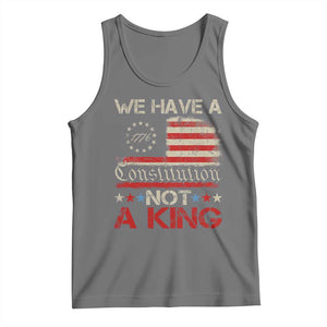 We Have A Constitution Not A King Tank Top No Kings in America Betsy Ross Flag TS11 Black Heather Print Your Wear