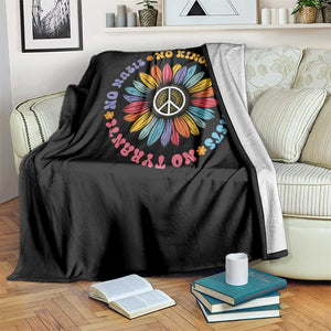 No Kings No Fascists No Tyrants No Nazis Throw Blanket Peace Floral Sunflower - Print Your Wear