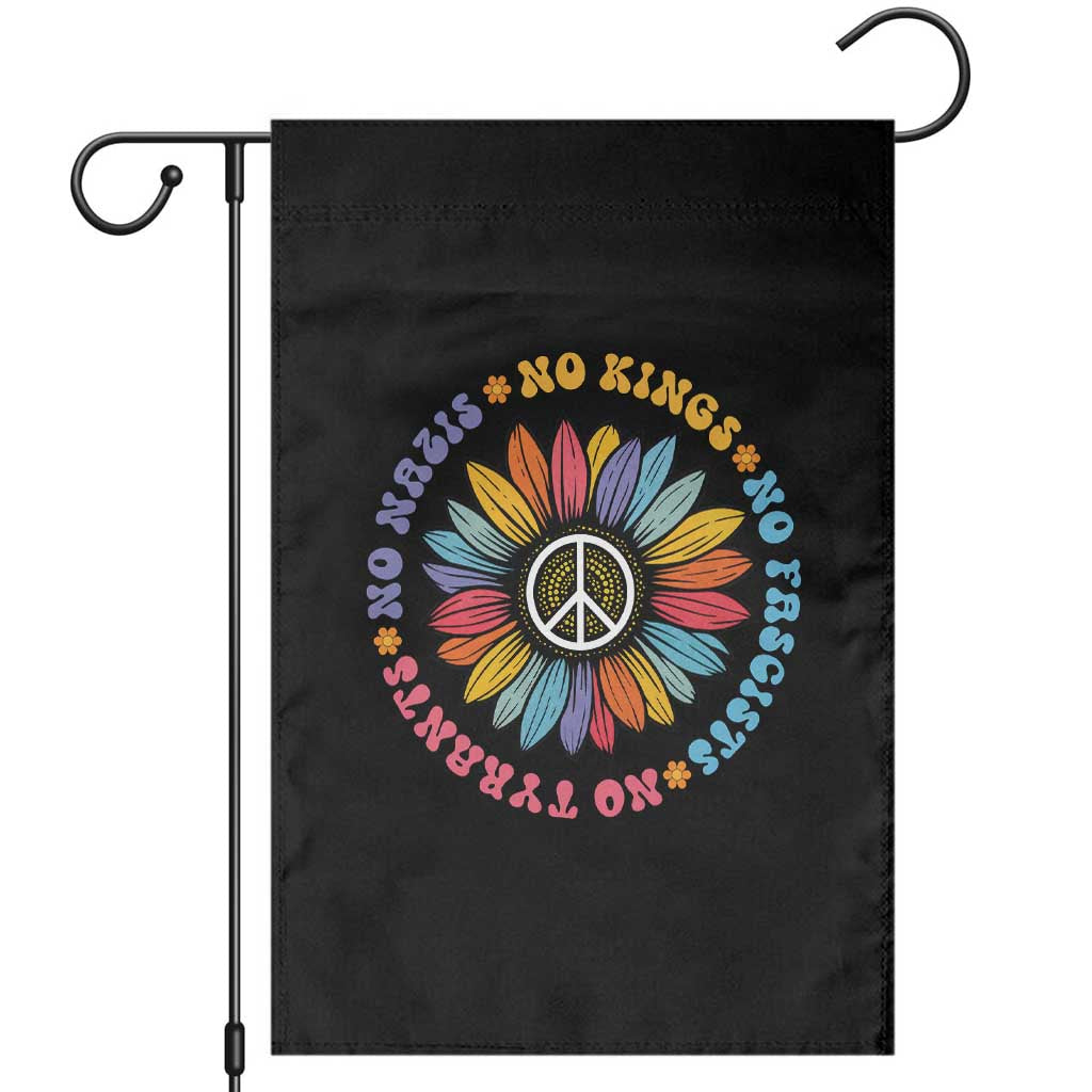 No Kings No Fascists No Tyrants No Nazis Garden Flag Peace Floral Sunflower TS11 Black Print Your Wear