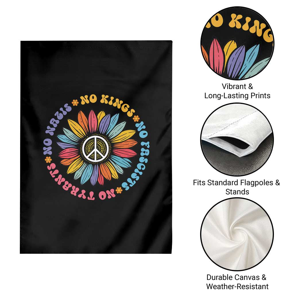 No Kings No Fascists No Tyrants No Nazis Garden Flag Peace Floral Sunflower TS11 Print Your Wear