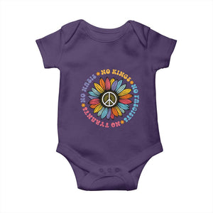 No Kings No Fascists No Tyrants No Nazis Baby Onesie Peace Floral Sunflower TS11 Purple Print Your Wear
