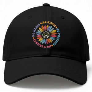 No Kings No Fascists No Tyrants No Nazis Baseball Cap Peace Floral Sunflower TS11 Print Your Wear