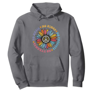 No Kings No Fascists No Tyrants No Nazis Hoodie Peace Floral Sunflower TS11 Charcoal Print Your Wear