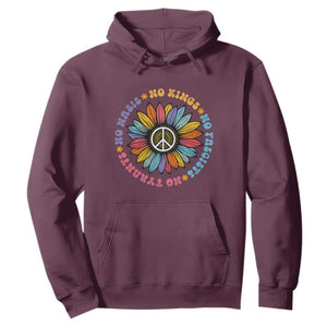 No Kings No Fascists No Tyrants No Nazis Hoodie Peace Floral Sunflower TS11 Maroon Print Your Wear