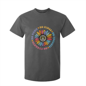 No Kings No Fascists No Tyrants No Nazis T Shirt For Kid Peace Floral Sunflower TS11 Dark Heather Print Your Wear