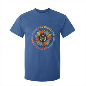 No Kings No Fascists No Tyrants No Nazis T Shirt For Kid Peace Floral Sunflower TS11 Royal Blue Print Your Wear