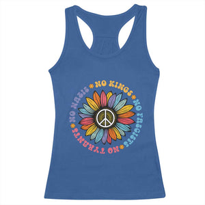 No Kings No Fascists No Tyrants No Nazis Racerback Tank Top Peace Floral Sunflower TS11 Royal Blue Print Your Wear