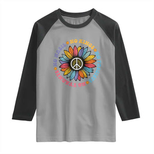 No Kings No Fascists No Tyrants No Nazis Raglan Shirt Peace Floral Sunflower TS11 Sport Gray Black Print Your Wear