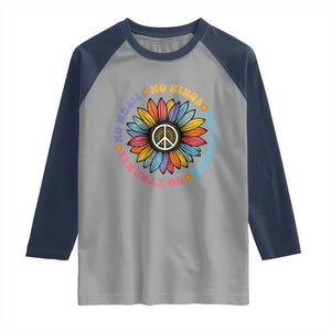 No Kings No Fascists No Tyrants No Nazis Raglan Shirt Peace Floral Sunflower TS11 Sport Gray Navy Print Your Wear