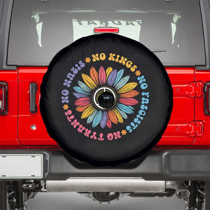 No Kings No Fascists No Tyrants No Nazis Spare Tire Cover Peace Floral Sunflower TS11 Black Print Your Wear