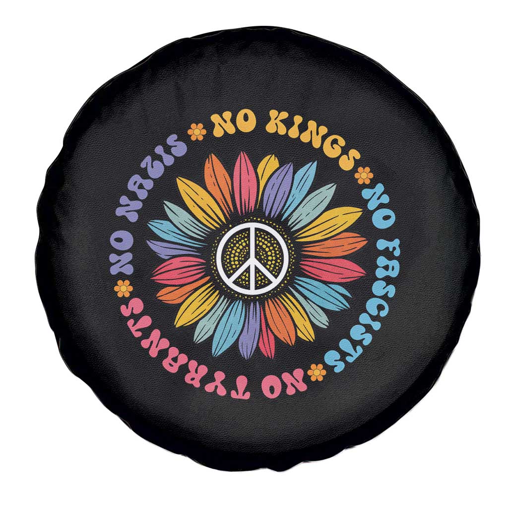 No Kings No Fascists No Tyrants No Nazis Spare Tire Cover Peace Floral Sunflower TS11 Print Your Wear