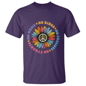No Kings No Fascists No Tyrants No Nazis T Shirt Peace Floral Sunflower TS11 Purple Print Your Wear