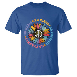 No Kings No Fascists No Tyrants No Nazis T Shirt Peace Floral Sunflower TS11 Royal Blue Print Your Wear