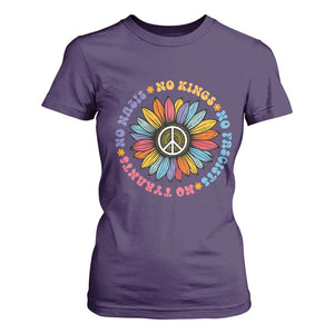No Kings No Fascists No Tyrants No Nazis T Shirt For Women Peace Floral Sunflower TS11 Purple Print Your Wear