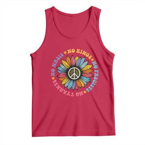 No Kings No Fascists No Tyrants No Nazis Tank Top Peace Floral Sunflower TS11 Red Print Your Wear