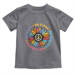 No Kings No Fascists No Tyrants No Nazis Toddler T Shirt Peace Floral Sunflower TS11 Charcoal Print Your Wear