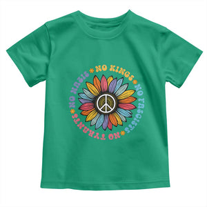 No Kings No Fascists No Tyrants No Nazis Toddler T Shirt Peace Floral Sunflower TS11 Irish Green Print Your Wear